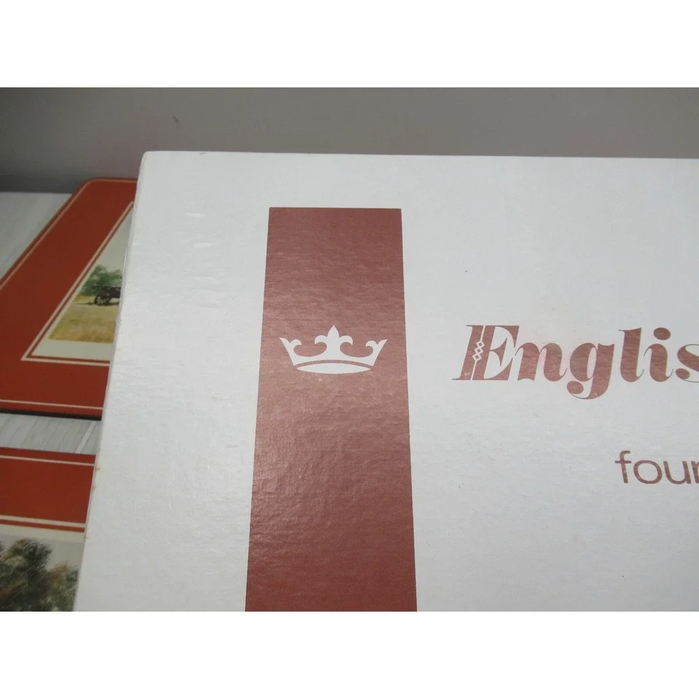 English Life Set 4 Cork Backed Placemats Wheels Australia Made England vintage